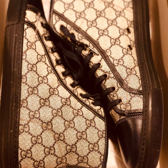*SOLD*GUCCI California Monogram  High Top Sneakers - Picture 3 of 8